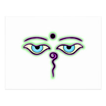 Light Green Purple Buddha Eyes.png Postcards