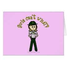 Light Green Sheriff Girl Greeting Card