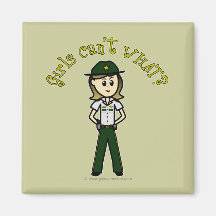 Light Green Sheriff Girl Magnets