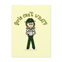 Light Green Sheriff Girl Postcards