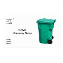 light  green trash can business card template