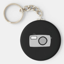 Light Grey and Black Camera. On Black. Keychains
