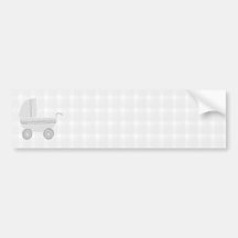 Light grey and white baby pram. bumper sticker