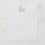 Light grey and white baby pram. full color flyer