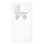 Light grey and white baby pram. photo card