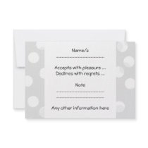 Light grey and white dotty pattern. personalized invitation