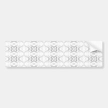 Light Grey and White Elegant Flower Pattern. Bumper Sticker