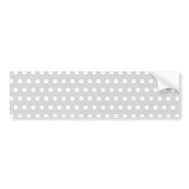 Light Grey and White Polka Dot Pattern. Bumper Stickers