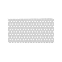 Light Grey and White Polka Dot Pattern. Address Label