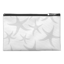 Light Grey and White Starfish Pattern. Travel Accessories Bag