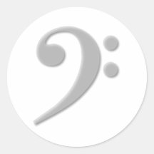 Light Grey Bass Clef Sticker