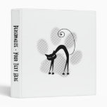 Light Grey Halftone Paw Print & Black Cat Binder