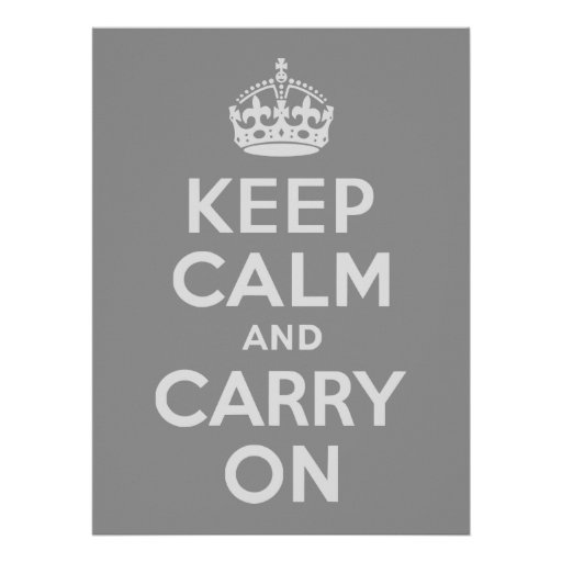 Light Grey Keep Calm and Carry On Custom Invitations