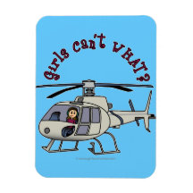 Light Helicopter Pilot Girl Flexible Magnet