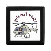Light Helicopter Pilot Girl Jewelry Box
