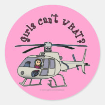 Light Helicopter Pilot Girl Stickers