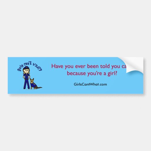 Light K9 Police Girl Bumper Stickers