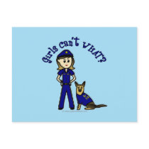 Light K9 Police Girl Post Cards