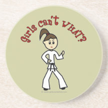 Light Karate Girl Beverage Coaster