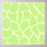 Light Lime Green. Giraffe Print Pattern. Custom