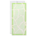 Light Lime Green. Giraffe Print Pattern. Custom rack cards