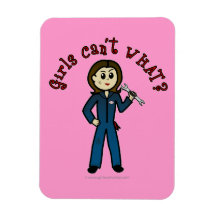 Light Mechanic Girl Rectangle Magnets
