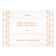 Light Orange Seahorse Pattern Invitation