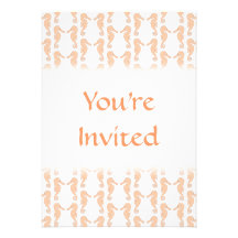 Light Orange Seahorse Pattern Personalized Announcement