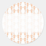 Light Orange Seahorse Pattern Round Stickers