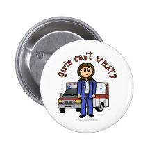 Light Paramedic Girl Pinback Button