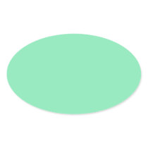 Light Pastel Mint Green Oval Sticker