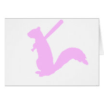 Light Pink Angry Squirrel Card