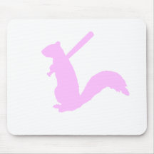 Light Pink Angry Squirrel Mousepads