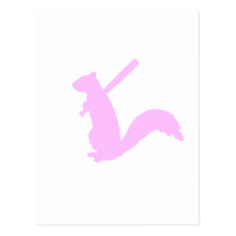 Light Pink Angry Squirrel Post Cards
