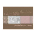 Light Pink & Burly Wood Photo Save the Date postcards