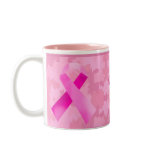 Light Pink Camouflage Pink Ribbon Date Mug