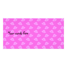 Light pink christmas bells photo cards
