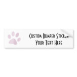 Light Pink Halftone Paw Print bumper stickers