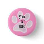 Light Pink Halftone Paw Print buttons