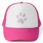 Light Pink Halftone Paw Print hats
