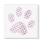 Light Pink Halftone Paw Print magnets