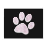 Light Pink Halftone Paw Print postcards