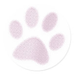 Light Pink Halftone Paw Print stickers