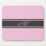Light Pink Mousepad Black Stripe "M"