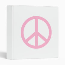 Light Pink Peace Sign Binder