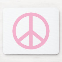 Light Pink Peace Sign Mousepad