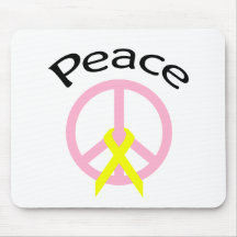 Light Pink Peace Word & Ribbon Mousepads
