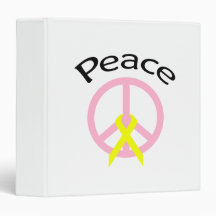 Light Pink Peace Word & Ribbon Vinyl Binders
