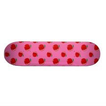 Light pink red apple pattern custom skate board