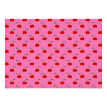 Light pink red cherry pattern custom invitations